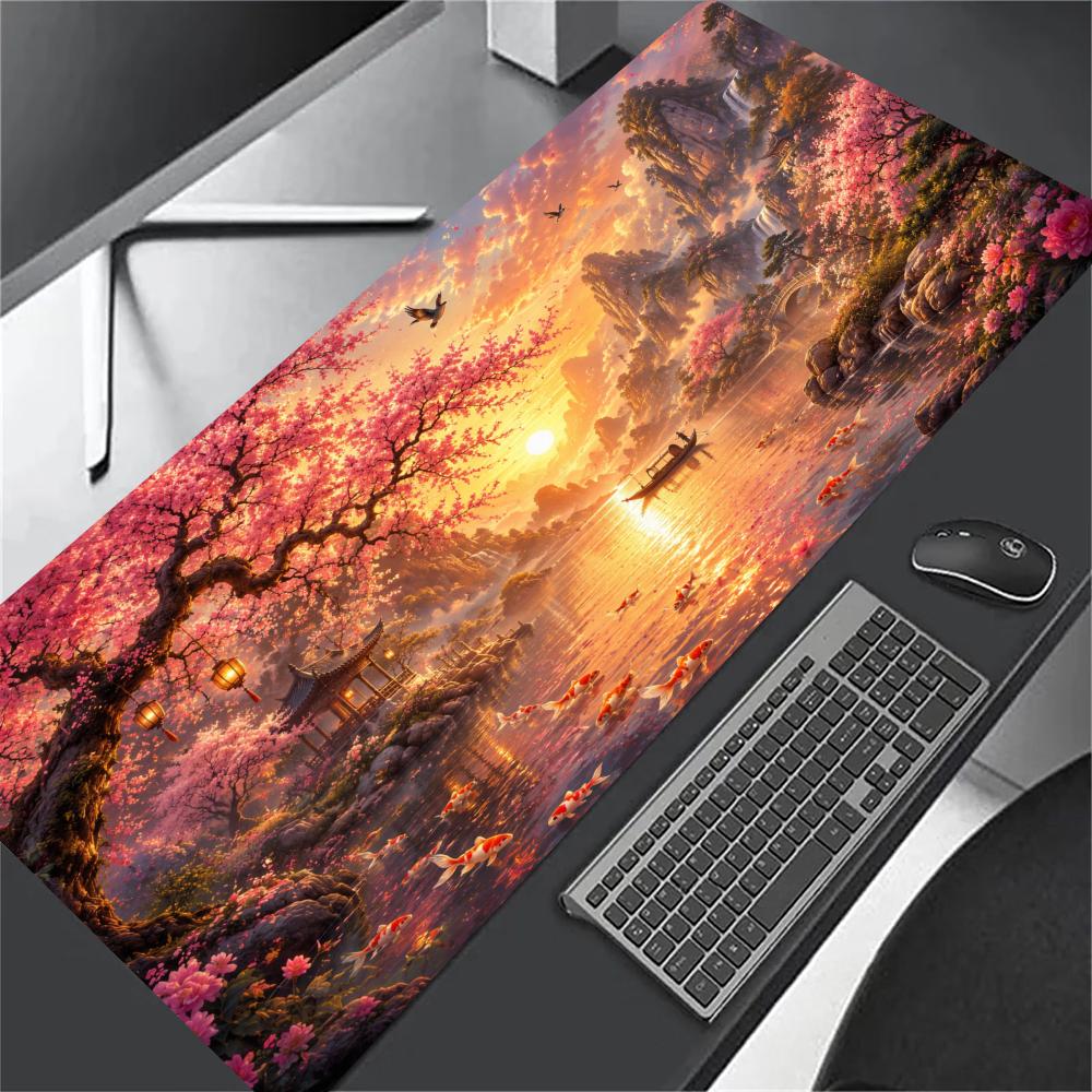 Cherry blossom Mouse Pads Pc Accessories Desk Mat Desk Interior Setup Mousepad Gamer Playmat Room Decoration Rug Big Mousepepad