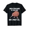 New Zealand Calls Kiwi Bird Wildlife Animal Lover T Shirt Vintage Graphic Versatile Designer Clothes Casual Breathable