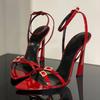2025 New Womens High Heel Sandals Summer High Heels Dress Shoes Strap Luxury Slingbacks Female Sexy Wedding Sandal