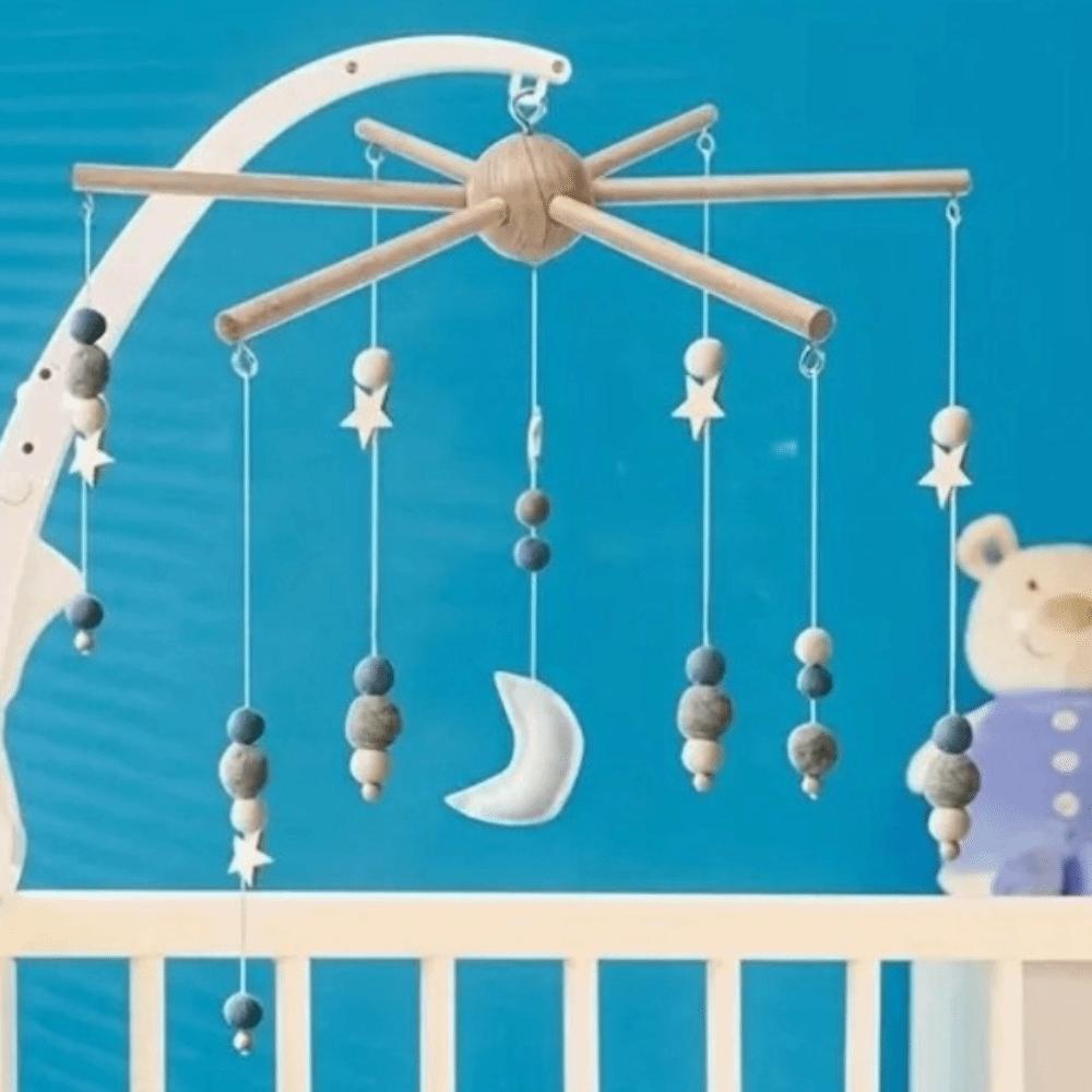 Smooth Rotating Wind Chime Rack Anti-rust Baby Crib Mobile Wooden Mobile Frame Nursery Room