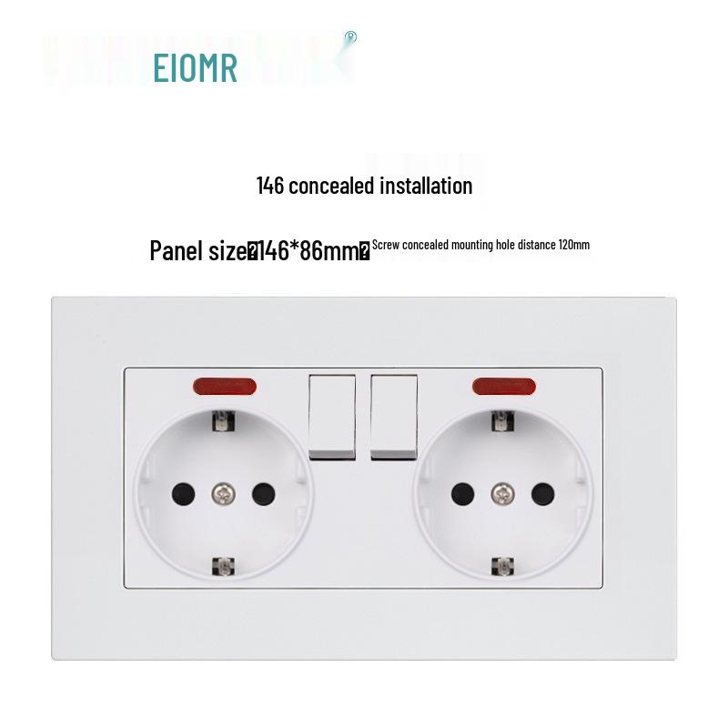 European German Standard Dual USB and Type C Socket Panel