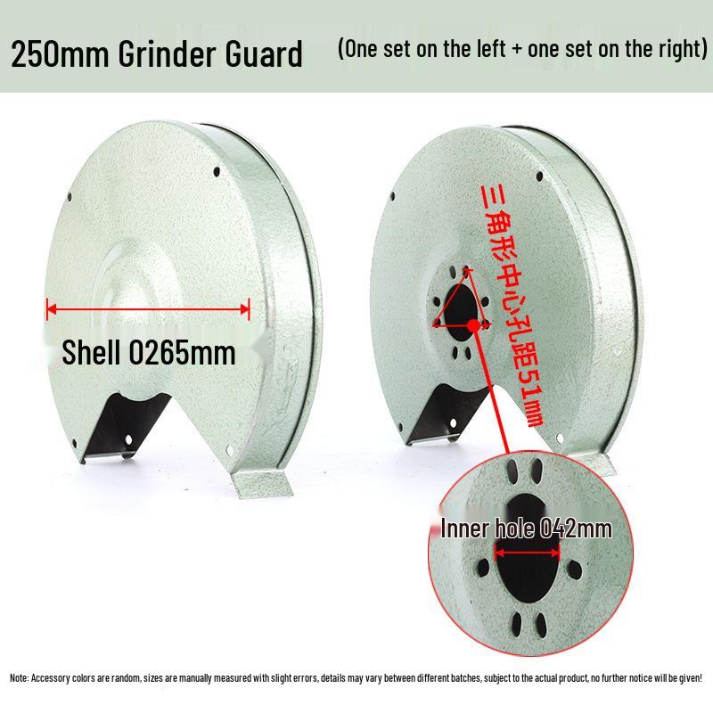 Bench Grinder Guard with Thickened Housing, 250mm Cover, and 200mm Safety Glass – West Lake Style.