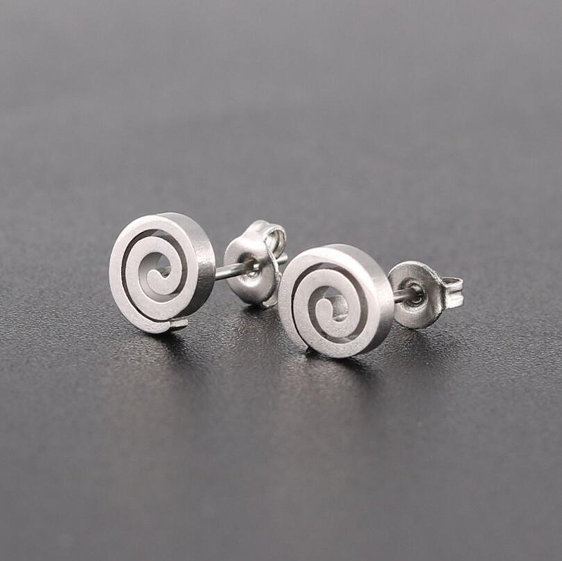 Simple Yoga Om Earring Ball Star Tree Cross Bicycle Stainless Steel Stud Earrings for Women Men T Bar Ear Piercing Gift