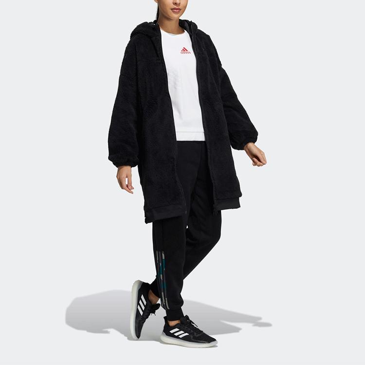 adidas Куртки Женские Черные С Капюшоном Умеренные Другие H09701
