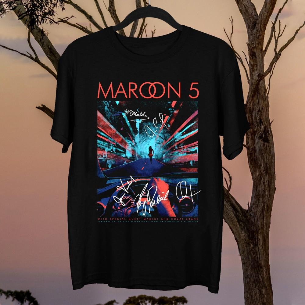 Новая редкая футболка унисекс с автографом группы Maroon 5, подарок семье, черная, размер S-235XL