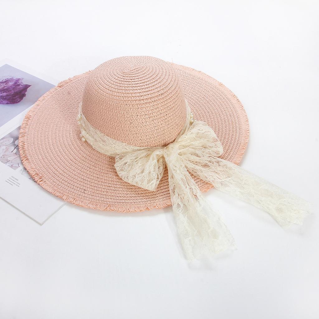 Seaside Resort Straw Hat Women's Big Brim Sun Protection Hat Foldable Bow Beach Hat UV Protection Hat Versatile Versatile