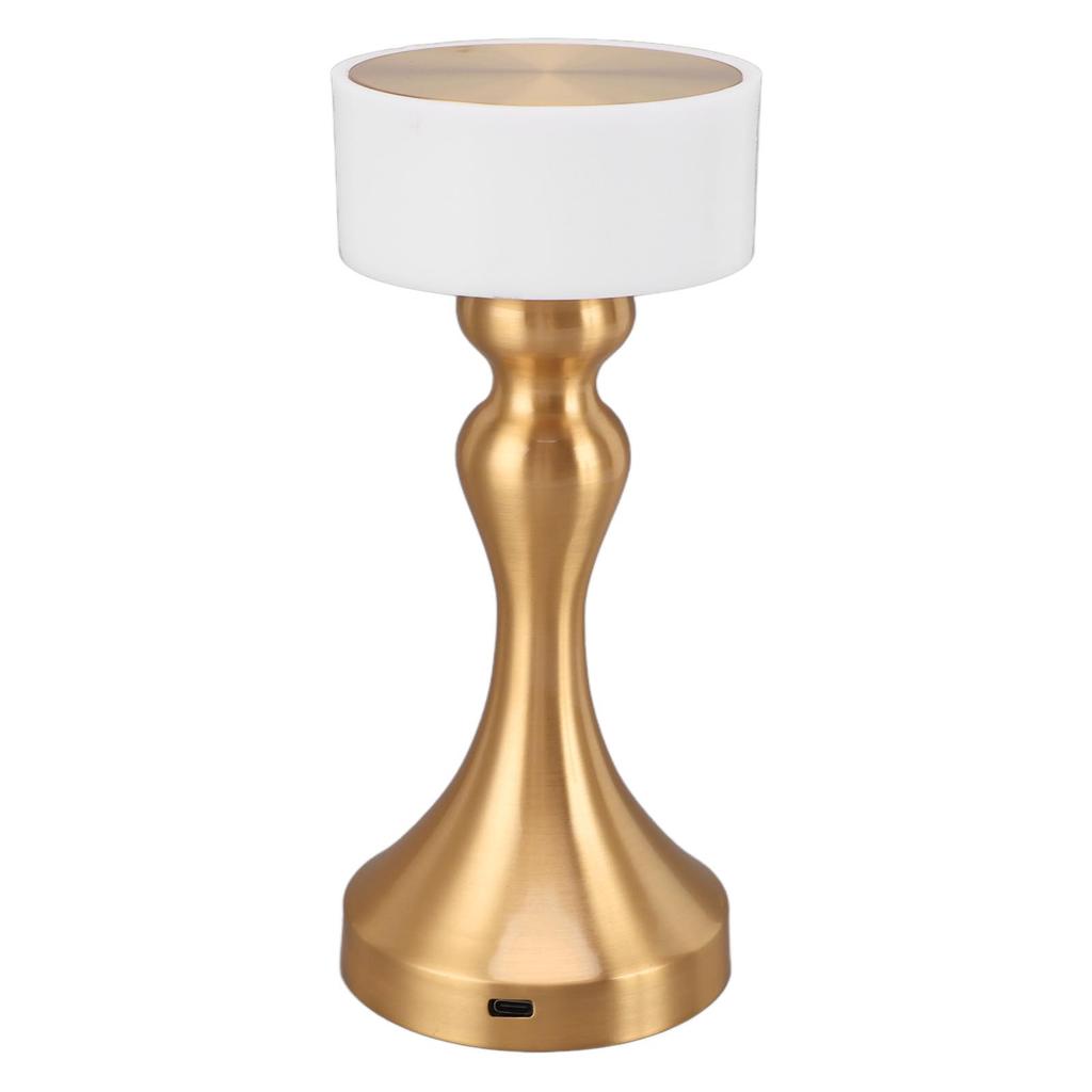 Table Lamp 3 Modes Stepless Dimmable LED Touch Cordless Metal Nightstand Lamp for Bedside Living