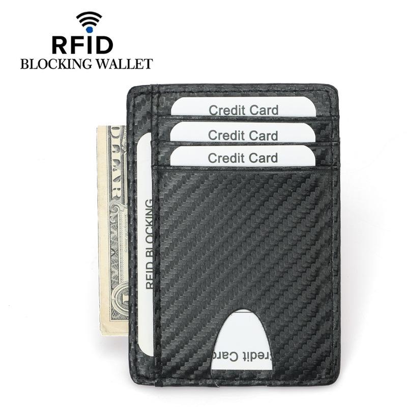 Тонкий кошелек из углеродного волокна RFID с защитой от кражи 2020 года - стильный кожаный держатель для карт
