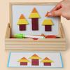 Деревянный многофункциональный магнитный геометрический танграм пазл пазл пазл раннее развитие пазл настольный строительный блок доска для рисования игрушка