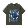 275 GSM Washed T-shirts 100% Cotton Blue Lock V3 Print Unisex Heavy Cotton T Shirt