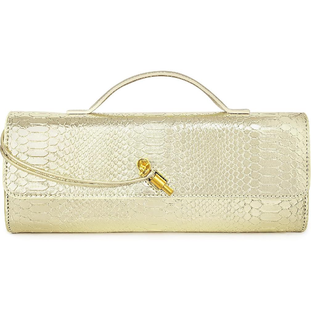 Joryin Woven Purse for Women Evening Clutch Woven Leather & Suede Handbags Crossbody Bag Suede Purse Formal Evening Bag