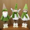 Reindeer Snowman Doll With Green Scarf Xmas Festive Decoration For Home