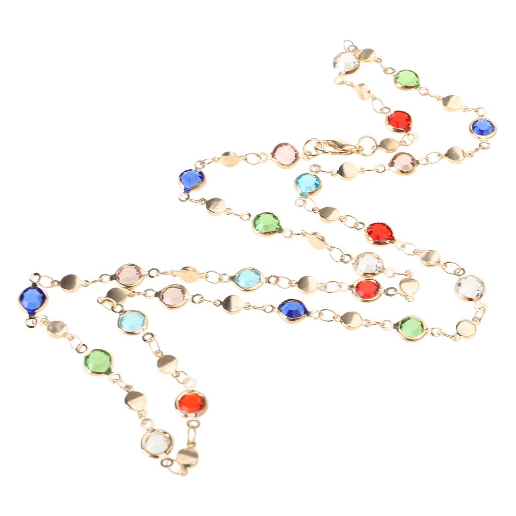 Colorful Neck Chain Beads Necklace Adjustable Chain Necklace Stylish Neck Jewelry Suitable for Women and Girl Present