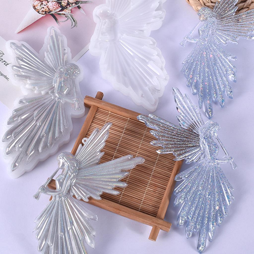 Девушка с флейтой, ангелом, зеркалом, блестящая силиконовая форма, сделай сам, форма для кристаллов из эпоксидной смолы