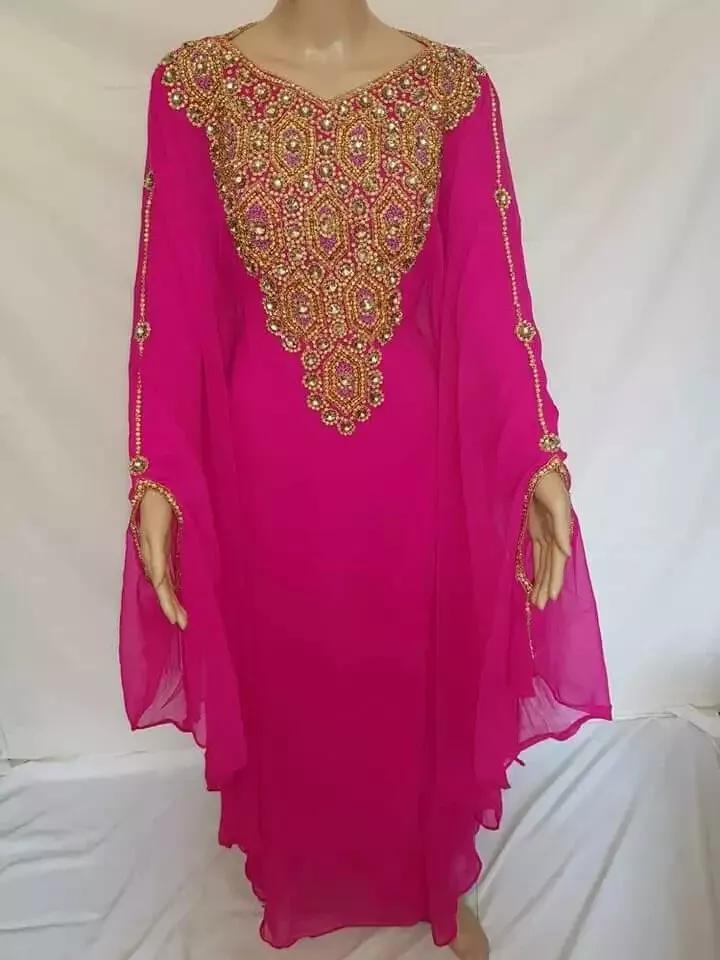 Новое исламское марокканское стильное платье Жоржетта Абая Платье Фараша Кафтан Дубай