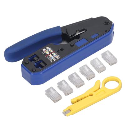Набор инструментов для обжима RJ45 Инструмент для обжима сетевого кабеля Ethernet-разъема с проходным обжимом для разъемов Cat5e Cat6 Cat6a
