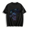 Темный Стиль Доминирующий Дракон Принт Крутая Повседневная Унисекс Футболка Хлопковая Футболка
