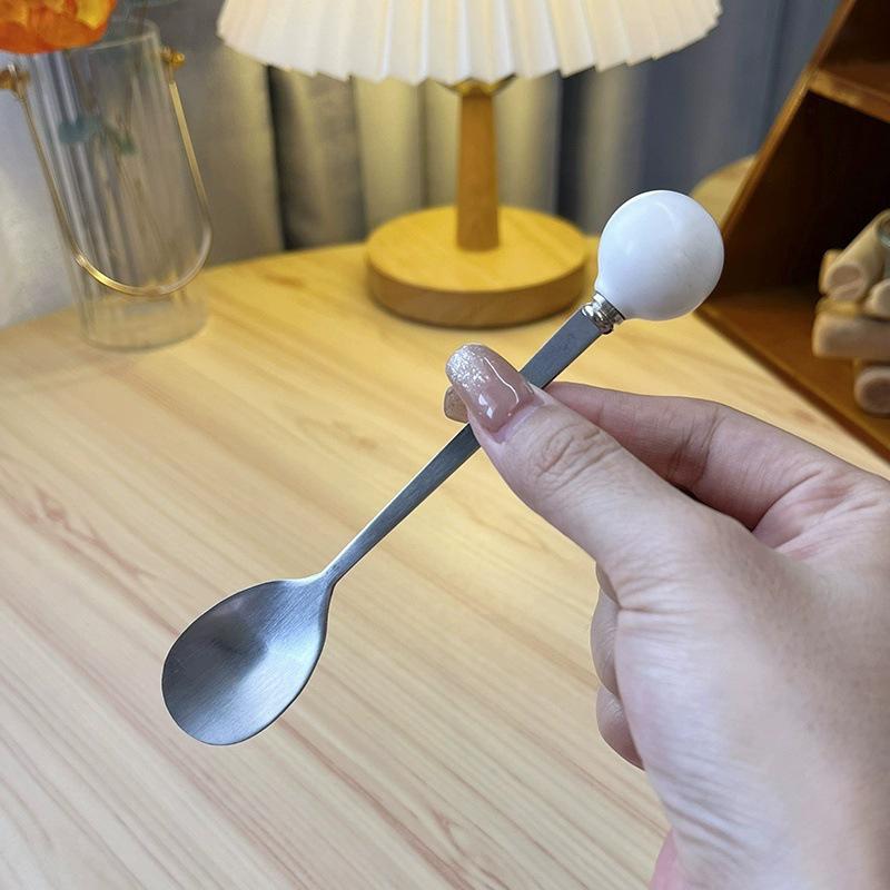 Ложка из нержавеющей стали, симпатичная кофейная ложка для мороженого, десерта, чая, ложка для размешивания, для пикника, кухонные принадлежности