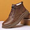 Мужские ботинки Martin в британском стиле 2024 года, с бархатной подкладкой, рабочая одежда средней длины, с высоким голенищем из хлопка для всех сезонов