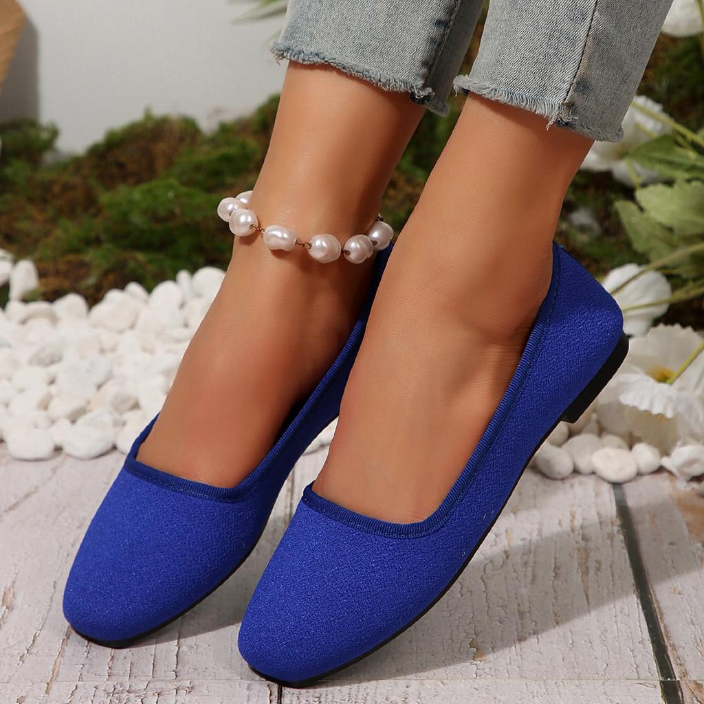 Large Size Cloth Surface, Shallow Mouth, Low-Top Single Shoes, Women'S Round Head, Low Heel, Lazy People Pedal Doudou Shoes With One Foot