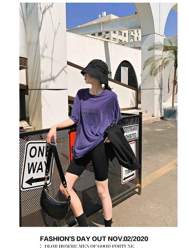 Colorful Women's Shark Print Summer Cycling Shorts