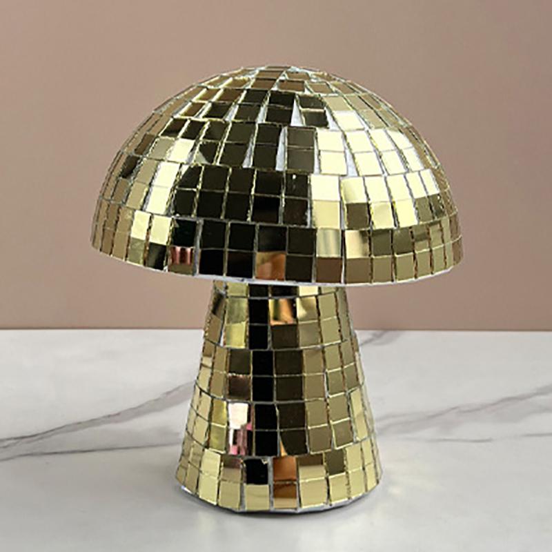 Silver 10*10Cm Mushroom Disco Ball Mirror Reflective Mushroom Ornament Girlfriend Gift