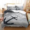 3D Anchor Bedding Set Luxury Quilt and Pillow Case 2/3pcs AU180 * 210 Single/Double Bed Holiday Gift Soft Home Textile