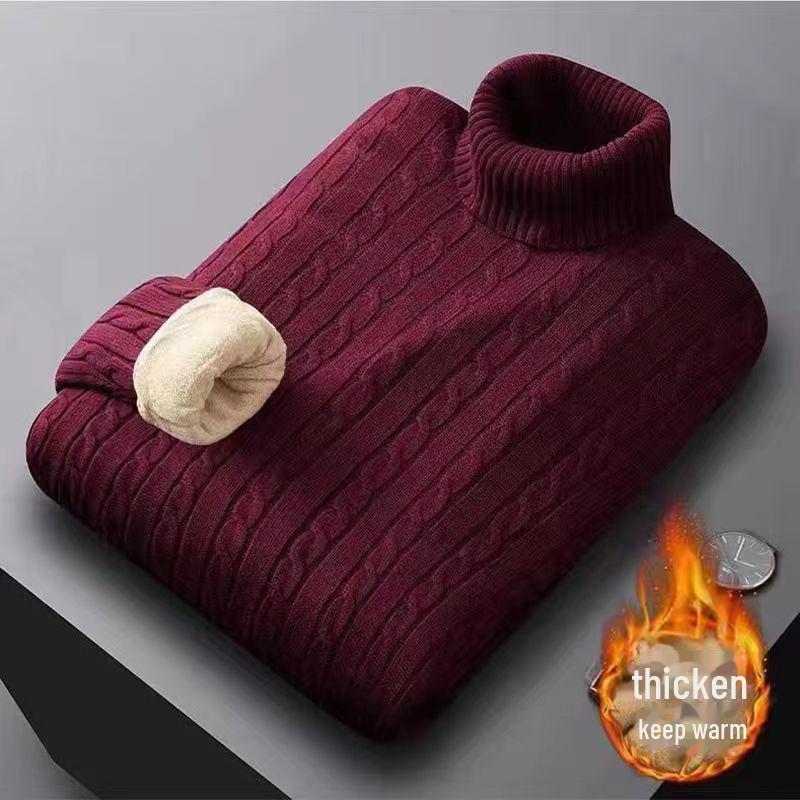 Men's Plus Velvet Thermal Underwear & Turtleneck Sweater - Zodiac Tiger/Rabbit Year Winter Collection