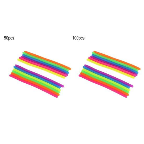 50/100Pcs Colorful Elastic Rope Sensory Toy Kids Adults Stress Anxiety Relief TPR Stretchy Noodle Fidget String Toy Party Favors