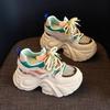 10 см Массивные кроссовки на шнуровке Женские Осенние Новые Дышащие Повседневные Обувь для ходьбы Смешанный цвет Модные Женские Спортивные туфли Zapatillas