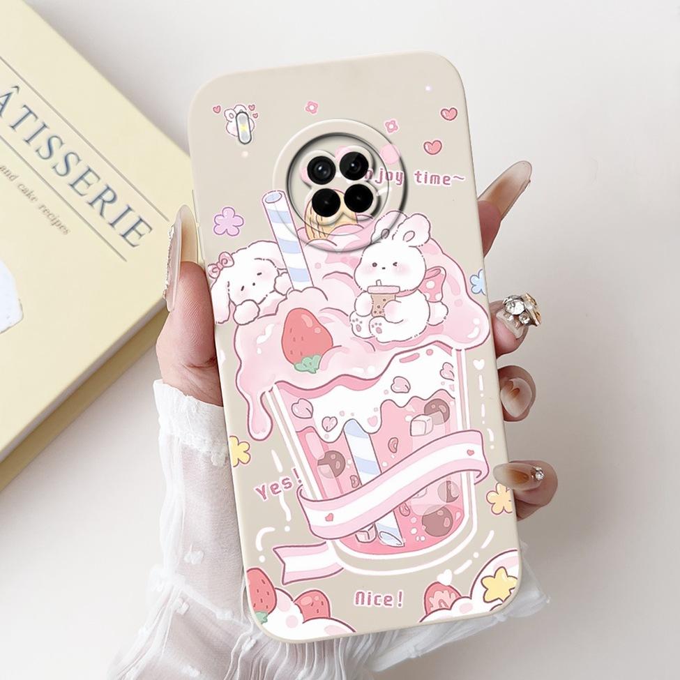 For Huawei Y9a Case Fashion Cute Cartoon Luxury Flowers Silicone Back Cover For Huawei Y9a Phone Case Shockproof Bumper FRL-L22