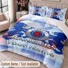 Rangers FC Printed Bedding Set Custom Name Text 1 Duvet Cover 2 Pillowcases For Bedroom