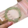 Heart Buckle Chalcedony Bead Bracelet Double Ring Design Bangle Jewelry  Women Accessories