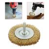 Wire Wheel Brush 6mm Shank Copper Plating Stainless Steel Wire Wheel Brush Grinder Rotary Tool