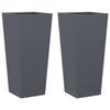 VidaXL Jardinières 2 pcs anthracite 35x35x75 cm acier, jardinière d'extérieur, boîte à fleurs, boîte de jardin, jardinière 851085