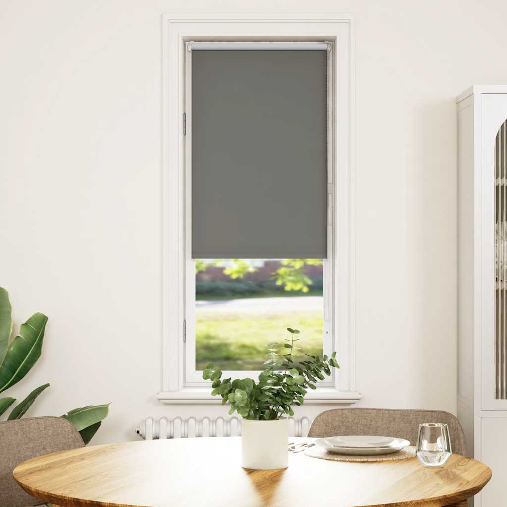 Blackout Roller Blind Grey 60 x 175 cm Fabric Width 55.7 cm Polyester
