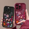 Чехол с цветочным принтом для iPhone 16 Pro Max 15 14 Plus 13 12 Pro 11 XR XS 8 7 цветов, матовый противоударный чехол для защиты линз, мягкий чехол из ТПУ