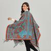 Autumn and Winter Scarf Women's Retro Shawl Scarf Split Cape Travel Outside with Thermal Cape