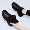 Fashion Winter Black Leather Sneakers Casual Women Waterproof Warm Flat Sneakers With Fur Fashion Slip On Trainers Sports Running Shoes