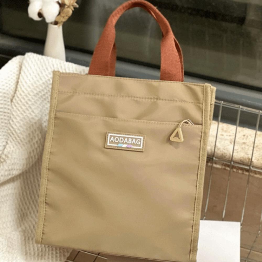 Waterproof Camping Handbag Nylon Student Book Bag Simple Cooler Lunch Bag  Outdoor