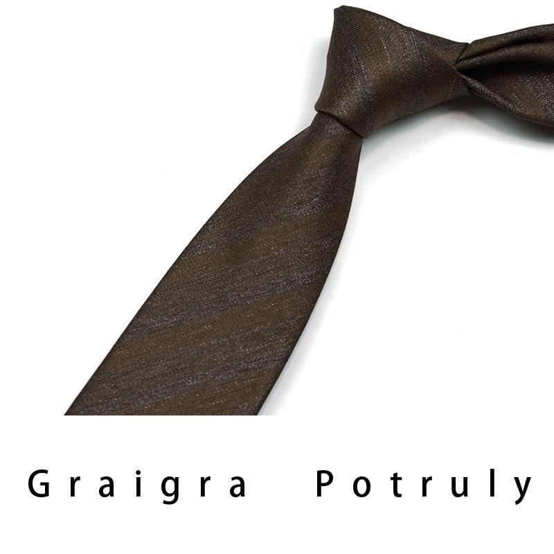 Qiandongge Suit And Tie Men'S Striped 8Cm Casual Tie Coffee Gray Dark Green Retro Work Plaid