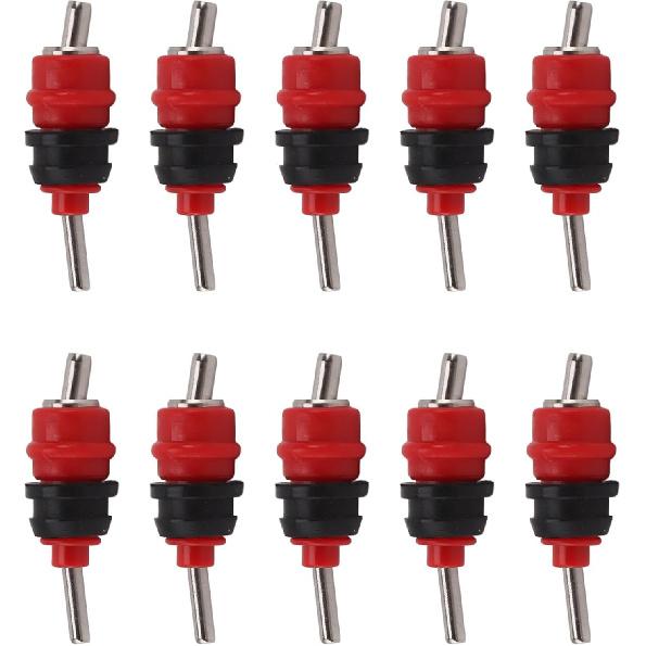 10pcs Automatic Chicken Water Nipple, Horizontal Poultry Drinking Water Feeders Screw Style Chicken Drinkers for Poultry Hen Duck Red Steel Ball