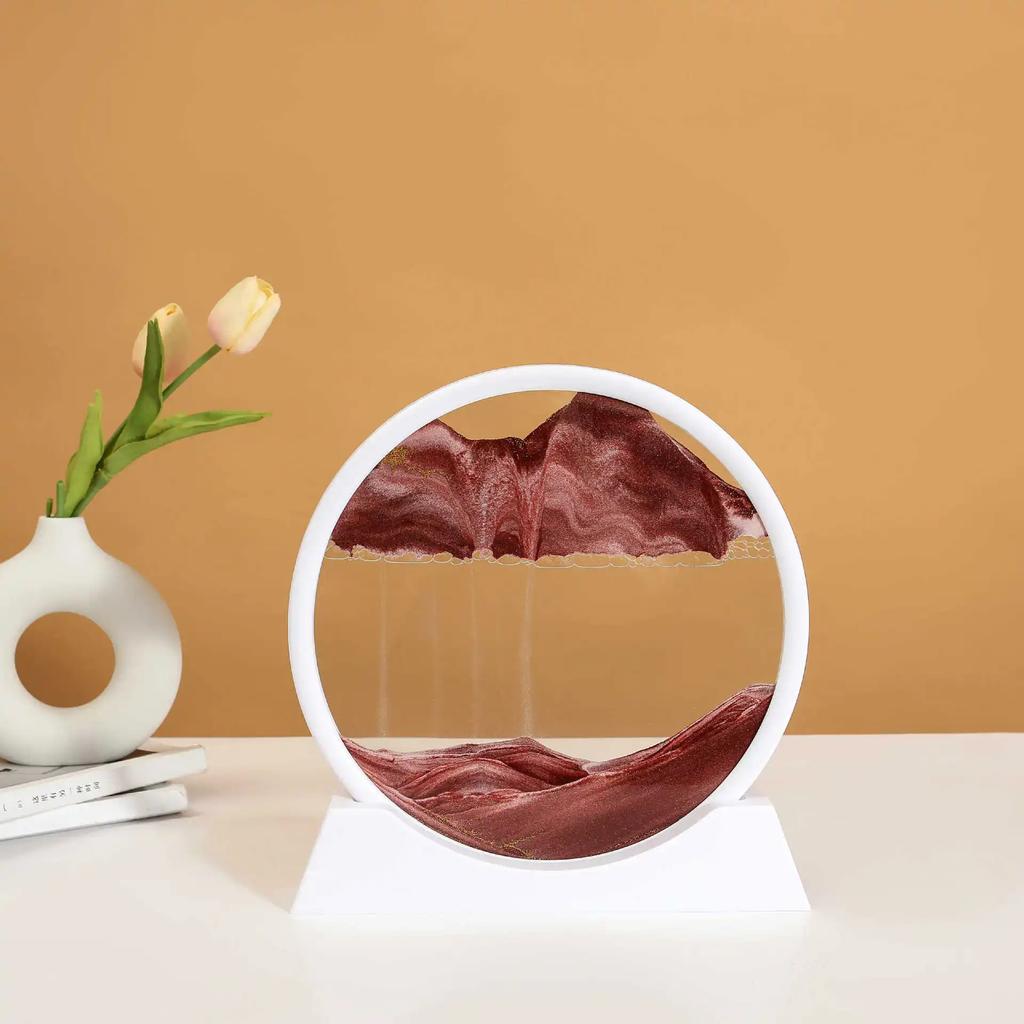 Sandscape Рамка для живой песочной анимации Зыбучий песок 3D Динамические жидкие песочные часы Кинетическая песочная картина Текущий песок Офис Домашний декор Подарки