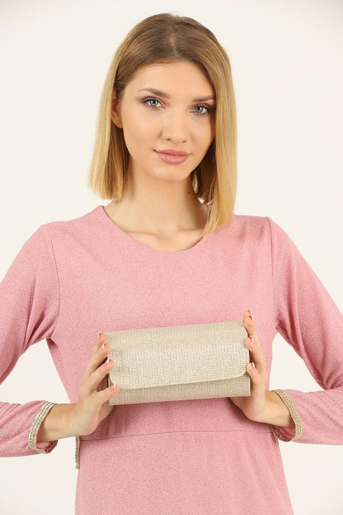 Women's Stylish and Useful Evening Dress Bag Striped Breasted Evening Dress Bag