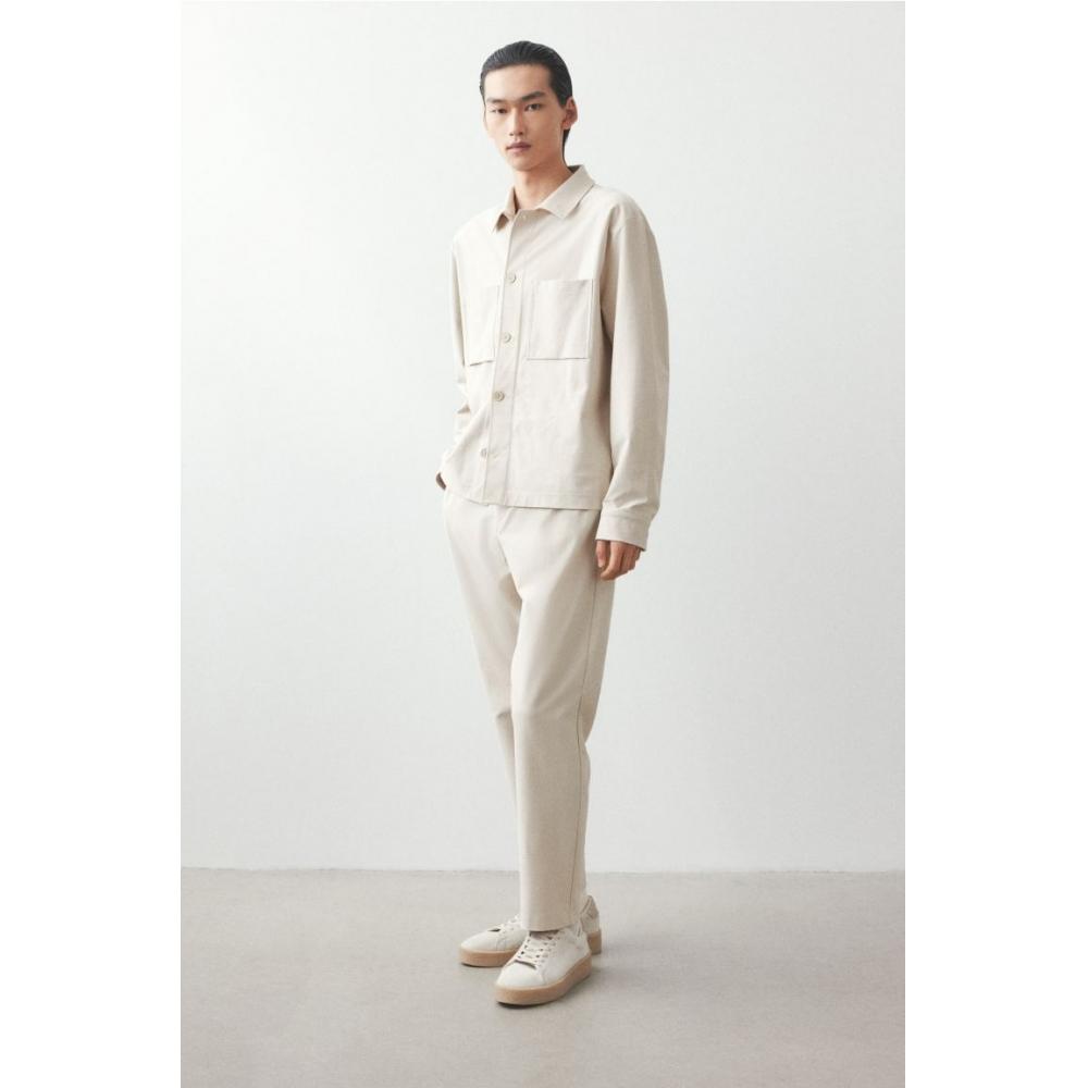 H M Regular Fit Twill oversHirt Beige