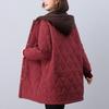 Women's Mid-Length Fleece-Lined Cotton Coat: 2024 Winter Loose Plus Size Warm Jacket for Middle-Aged & Elderly