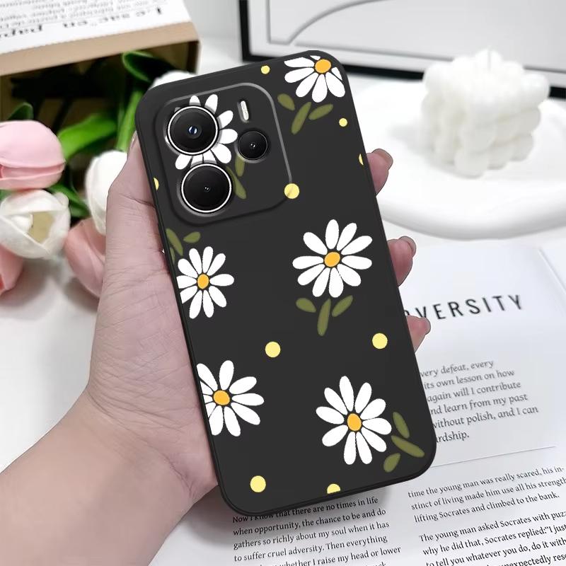 Элегантный чехол-ромашка для Samsung Galaxy A55 A35 A25 A15 5G A24 A23 A22 A32 A52 A52S A71 A72 A51 A05 4G Силиконовая крышка