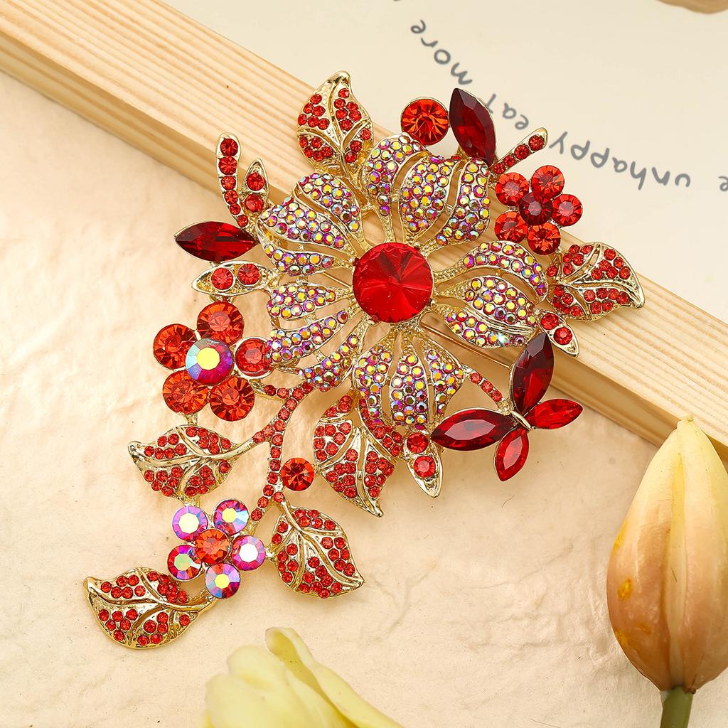 Luxury Full Crystal Exaggerated Broocch Badges For Women Men Elegant Rhinestone Waterdrop Pin Lady Clothing Coat Corsages