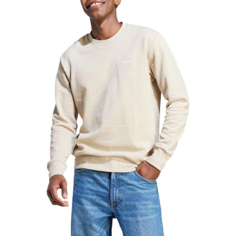 adidas Logo French Terry Sweatshirts 'Beige' Men's IJ6106