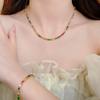 Retro Style Necklace Bracelet Colorful Cubic Zirconia Choker Necklace Women Bracelet Wedding Party Formal